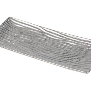 CENTRO DE MESA CERAMICA PLATEADO 39x18x3 CM