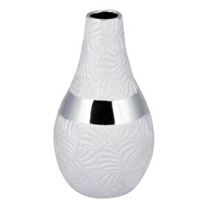 JARRON CERAMICA PLATEADO 15x15x28 CM