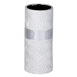 JARRON CERAMICA PLATEADO 13x13x30 CM