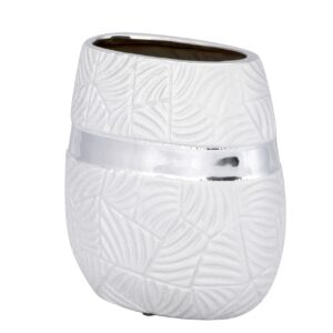JARRON CERAMICA PLATEADO 17x10x20 CM