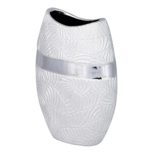 JARRON CERAMICA PLATEADO 21x11x31 CM