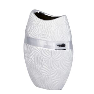 JARRON CERAMICA PLATEADA 18x10x26 CM