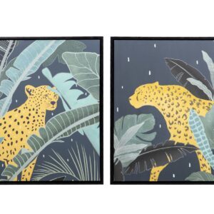 SET2 CUADROS TIGRE SERIGRAFIA CON MARCO 60x4x60 CM