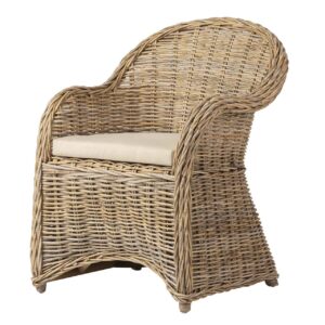 BUTACA CON COJIN BEIGE RATAN NATURAL 60x57x85 CM