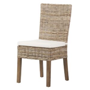 SILLA RATAN LINO MADERA BEIGE NATURAL 53x48x98 CM