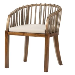 BUTACA RATAN MADERA COJIN BEIGE 60x56x76 CM