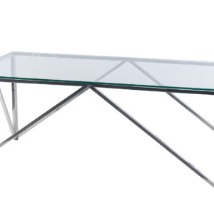 MESA CENTRO ACERO INOXIDABLE PLATEADO 120x60x45 CM