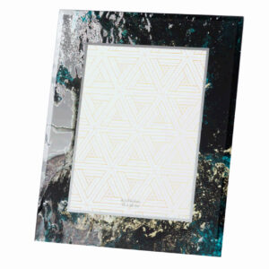 PORTAFOTOS CRISTAL IMPRESION NEGRO DORADO 15x20 CM