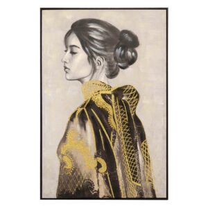 CUADRO SEÑORA CON MARCO NEGRO 80x4x120 CM