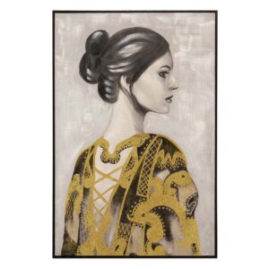 CUADRO SEÑORA CON MARCO NEGRO 80x4x120 CM