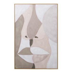 CUADRO CARA CON MARCO BEIGE 80x4x120 CM