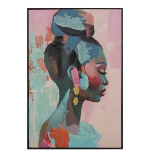 CUADRO AFRICANA CON MARCO NEGRO 80x4x120 CM