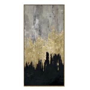 CUADRO ABSTRACTO CON MARCO DORADO 90x4x180 CM