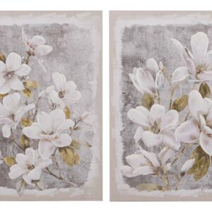 SET 2 LIENZOS FLORES 40% PINTADO A MANO 50x3x70 CM