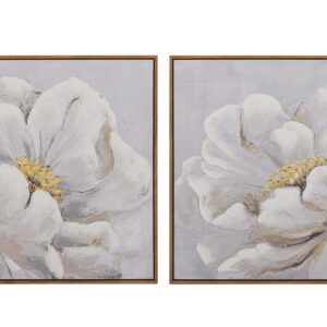 SET 2 CUADROS FLORES 80% PINTADO A MANO 60x4x60 CM