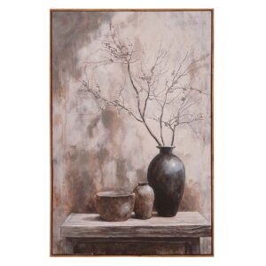 CUADRO JARRONES 80% PINTADO A MANO 80x4x120 CM