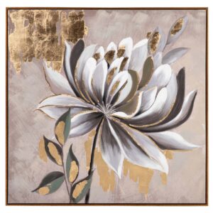 CUADRO FLOR 80% PINTADO A MANO Y FOIL 100x4x100 CM