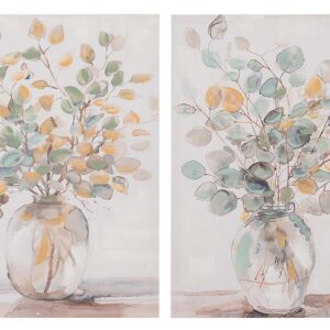 SET2 LIENZOS JARRONES 80% PINTADO A MANO 50x3x70CM