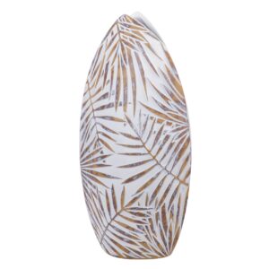 JARRON RESINA BLANCO MARRON 24x13x46 CM