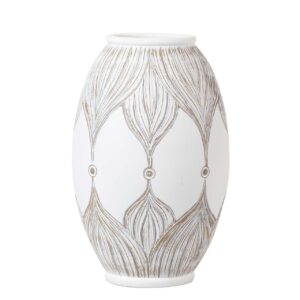 JARRON RESINA BLANCO MARRON 22x22x36 CM