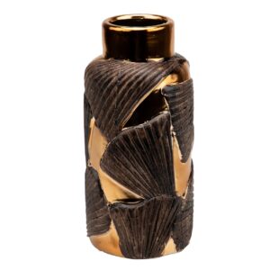 JARRON CERAMICA DORADO 12x12x21 CM