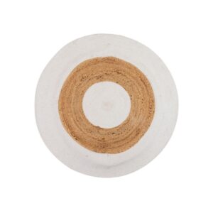 ALFOMBRA YUTE ALGODON MARRON BLANCO 100X100 CM