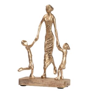 FIGURA MADRE E HIJOS ALUMINIO 19x21x33 CM