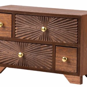 JOYERO MADERA TALLADA NATURAL 27x11x17 CM