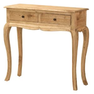 CONSOLA 2 CAJONES MADERA MINDI MARRON 85x30x80 CM