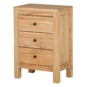 MESITA DE NOCHE 3 CAJONES MADERA MINDI 45x30x66 CM