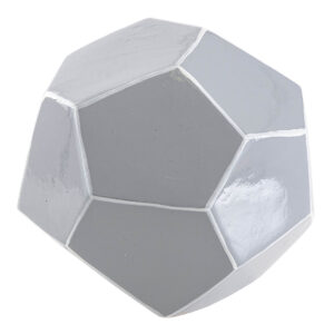 BOLA CERAMICA LACADA GRIS/BLANCO 15x15x15 CM
