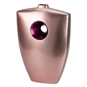 JARRON CERAMICA LACADA ROSA MORADO 32x13x45 CM