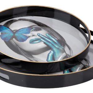 SET 2 BANDEJAS RDDA. RETRATO 37x37x4/33x33x4CM