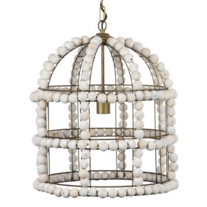 LAMPARA TECHO METAL MADERA 46x46x50 CM