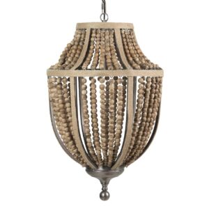 LAMPARA TECHO CADENA DE BOLAS NATURAL 45x45x71 CM