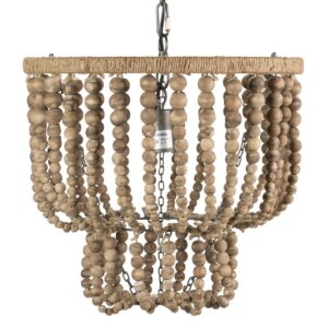 LAMPARA TECHO CADENA BOLAS NATURAL YUTE 40x40x40CM