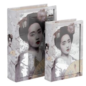 SET 2 CAJAS LIBRO ESPEJO 21x7x30 / 16x5x24 CM