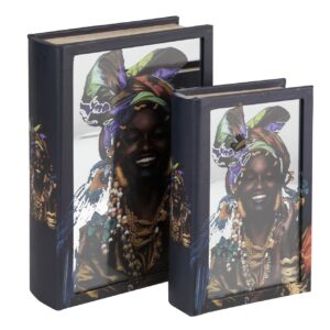 SET 2 CAJAS LIBRO ESPEJO 21x7x30 / 16x5x24 CM