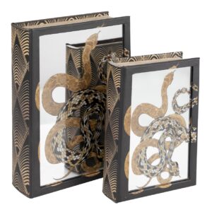 SET 2 CAJAS LIBRO ESPEJO 21x7x30 / 16x5x24 CM