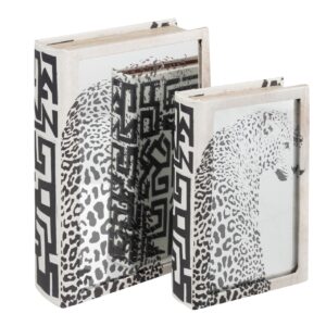 SET 2 CAJAS LIBRO ESPEJO 21x7x30 / 16x5x24 CM