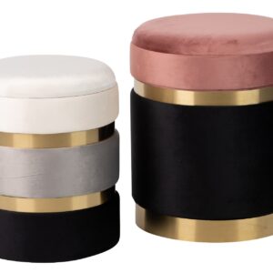 SET 2 PUFFS VELVET 36x36x44 31x31x38 CM