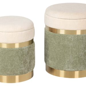 SET 2 PUFFS VELVET 36x36x44 31x31x38 CM