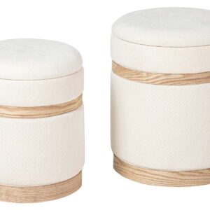 SET 2 PUFFS POLIESTER 36x36x44 31x31x38 CM