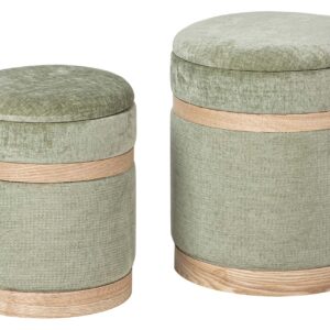 SET 2 PUFFS POLIESTER 36x36x44 31x31x38 CM