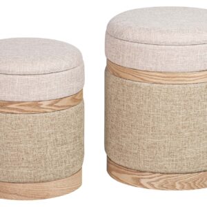 SET 2 PUFFS VELVET 36x36x44 31x31x38 CM