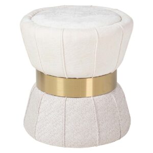 PUFF VELVET BLANCO GRIS 40x40x44 CM