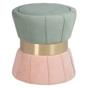 PUFF VELVET AZUL ROSA 40x40x44 CM