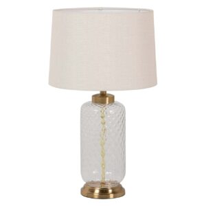 LAMPARA SOBREMESA METAL CRISTAL 33x33x57 CM