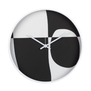 RELOJ PARED METAL BLANCO NEGRO 40x4,5X40 CM