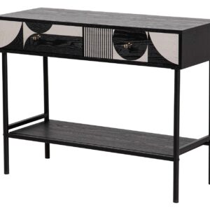 CONSOLA MDF METAL NEGRO BLANCO 100x40x77 CM